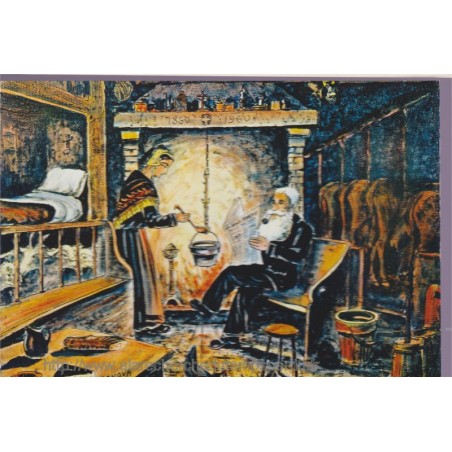 Peintre savoyard Canova, intérieur savoyard - carte postale département Savoie, folklore