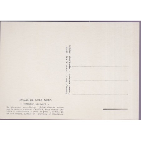 Peintre savoyard Canova, intérieur savoyard - carte postale département Savoie, folklore