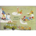 sports d'hiver, - carte postale humoristique, sports