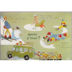 Savoie sports d'hiver, - carte postale humoristique, sports