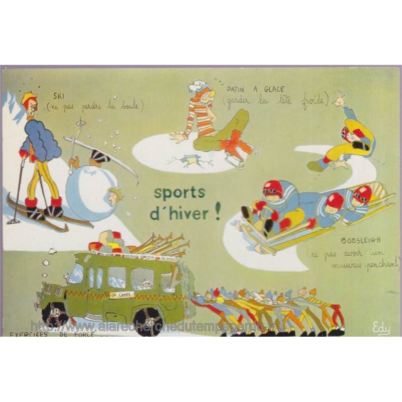 Sports D Hiver Carte Postale Humoristique Sports