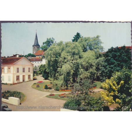 Bains-les-Bains, le parc et l'église - cartes postales Vosges 88