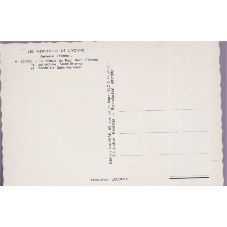 Auxerre, la statue Paul Bert, l'Yonne - cartes postales Yonne 89