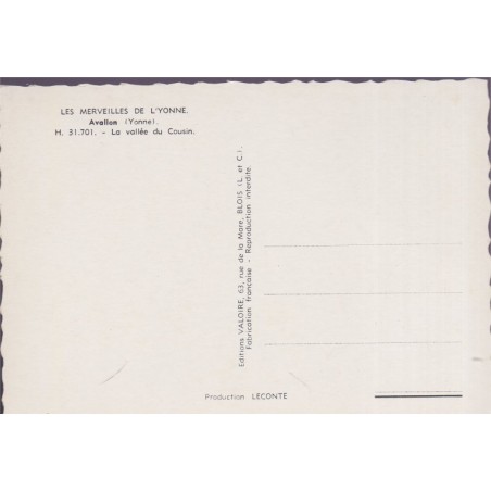 Avallon, la vallée du Cousin - cartes postales Yonne 89