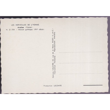 Avallon, maison gothique - cartes postales Yonne 89