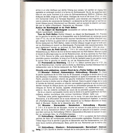 Guide des Vosges T1, Le Sundgau, le Jura alsacien, les Hautes Vosges, par le Club Vosgien, 1974 - guide de voyage Alsace,