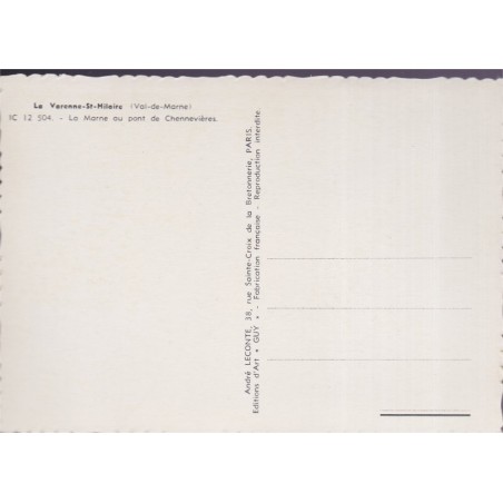 La Varenne Saint Hilaire, la Marne au pont de Chennevrières  - cartes postales Val-de-Marne 94