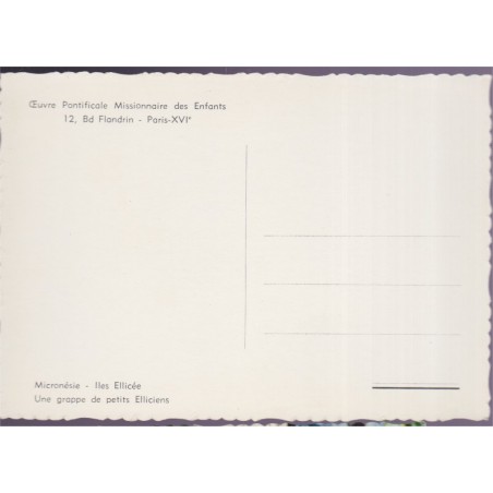 Micronésie, îles Ellicée  - cartes postales Océanie, Oeuvre Pontificale missionnaire des enfants