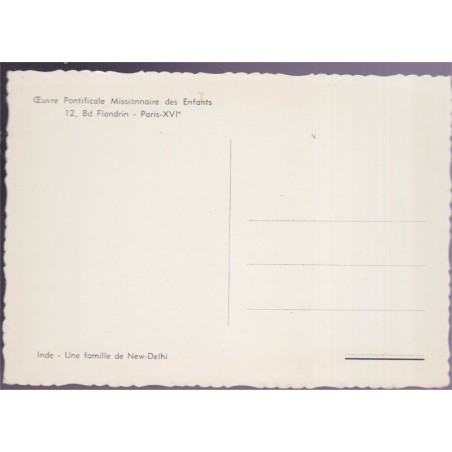 Inde, une famille de New-Dehli  - cartes postales Asie, Oeuvre Pontificale missionnaire des enfants