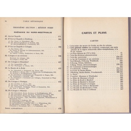 Bords du Rhin, Forêt-Noire, Pays rhénans, Guides Bleus 1965 - tourisme Alsace, Allemagne,