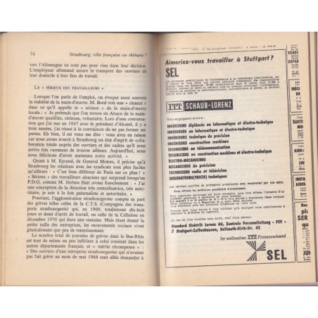 Strasbourg, ville française ou rhénane ? Dominique Schar, 1971 - Alsace