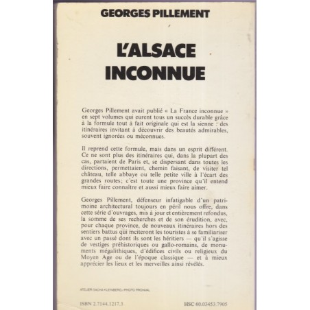 L'Alsace et les Vosges inconnues, guide-itinéraires, Georges Pillement, 1979 - tourisme Alsace