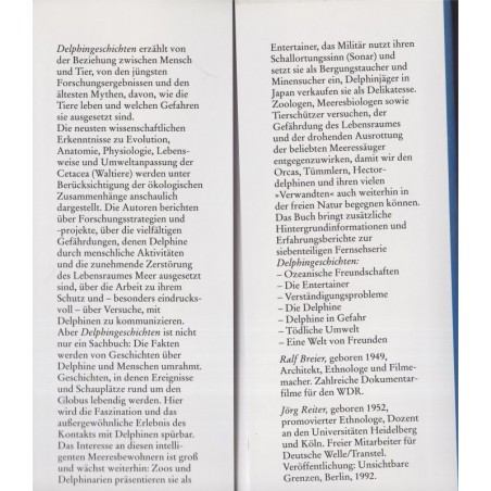 Delphin Geschichten, Greenpeace, Ralf Breier & Jörg Reiter, 1992 - Tiere, dauphins, animaux marins, écologie