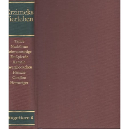 Enzyklopädie des Tierreiches, Säugetiere 4, Grzimeks, Tierlebens, 1968 - zoologie, encyclopédie, animaux sauvages,