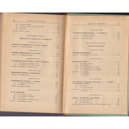La France, étude régionale, et l'Union Française, classe de 3e, Hallynck et Ferré, 1948 - manuels de géographie