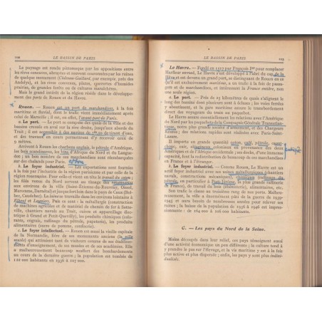La France, étude régionale, et l'Union Française, classe de 3e, Hallynck et Ferré, 1948 - manuels de géographie