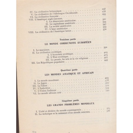 Le monde contemporain, classe Terminale, Sentou et Carbonell, cours d'histoire Chaulanges et d'Hoop, 1968 - manuels d'histoire