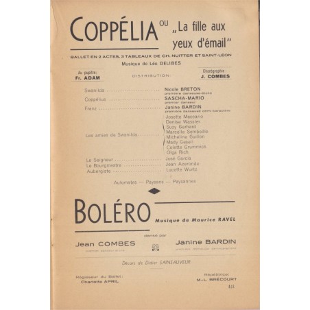 Théâtre Municipal de Strasbourg 1945-1946, programme du 4 février au 12 février 1946 - revues théâtre, spectacles