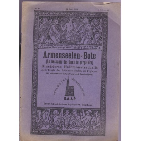 Le Messager des Âmes du Purgatoire, Armenseelen-Boten, 15 Juni 1938 - revues alsatiques, religion