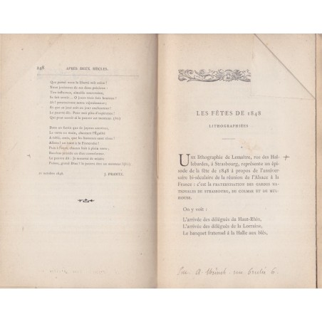 Les anniversaires glorieux de l'Alsace 1781-1848, Le Roy de Sainte-Croix, 1881 - histoire de l'Alsace