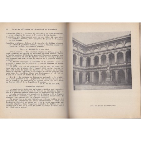 Livret de l'étudiant de l'Université de Strasbourg 1848 - enseignement universitaire, pédagogie, amicales scolaires, Alsace