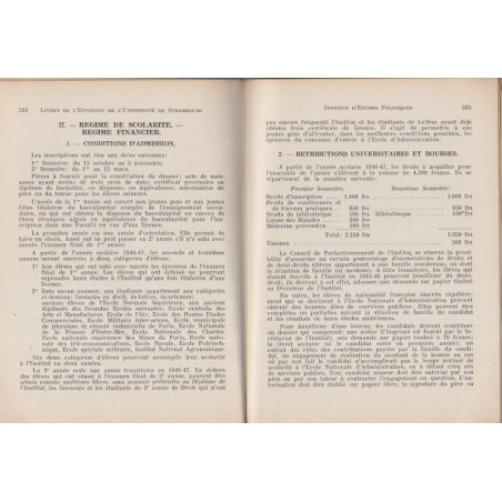 Livret de l'étudiant de l'Université de Strasbourg 1848 - enseignement universitaire, pédagogie, amicales scolaires, Alsace