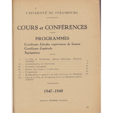 Livret de l'étudiant de l'Université de Strasbourg 1848 - enseignement universitaire, pédagogie, amicales scolaires, Alsace