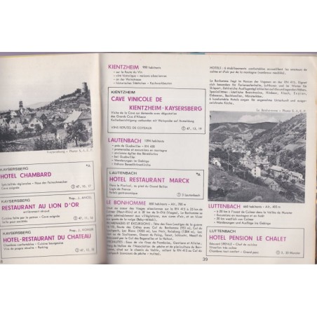 La région de Colmar, brochure touristique de l'Office du Tourisme de Colmar - hôtels restaurants, vins d'Alsace