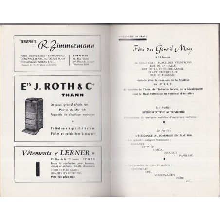 Thann, Fête du Gentil May 29 mai 1960 - spectacles, Alsace, Haut-Rhin