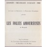 Les folies amoureuses de Regnard, Journées théâtrales d'Alsace 1960 - spectacles, revues théâtre