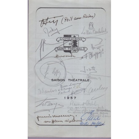 Comédiens de Saint-Théobald, Saison théâtrale 1957 - théâtre alsacien, dédicacé, spectacles Haut-Rhin, théâtre alsacien