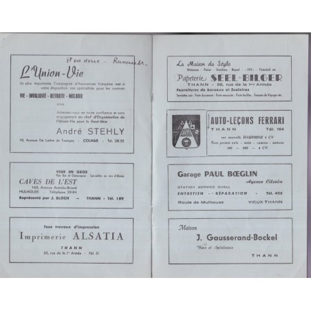 Comédiens de Saint-Théobald, Saison théâtrale 1957 - théâtre alsacien, dédicacé, spectacles Haut-Rhin, théâtre alsacien