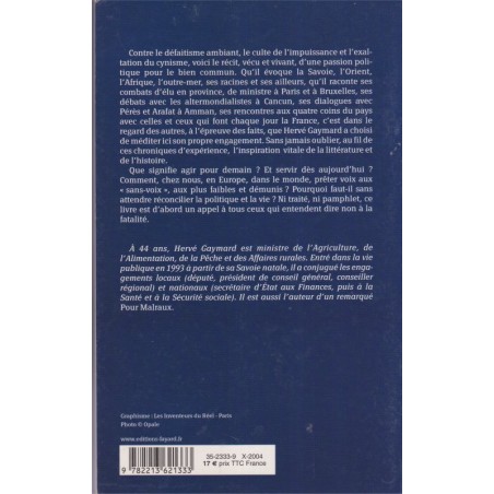 La route des Chapieux, la politique et la vie, Hervé Gaymard, 2004 - biographies