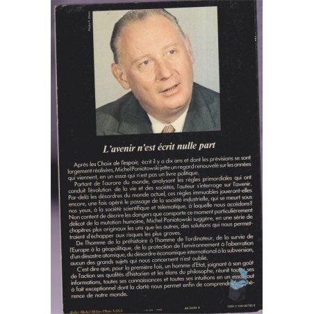 L'avenir n'est écrit nulle part, Michel Poniatowski, 1978 - essai politique, écologie, technologie