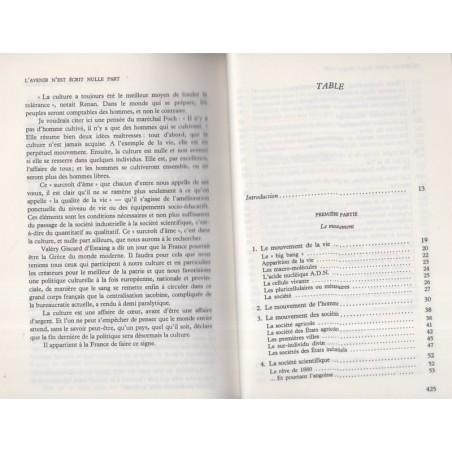 L'avenir n'est écrit nulle part, Michel Poniatowski, 1978 - essai politique, écologie, technologie