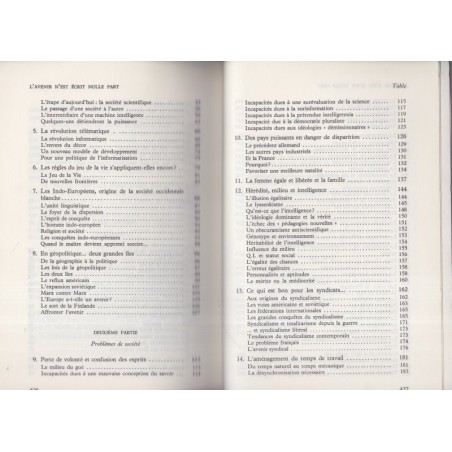 L'avenir n'est écrit nulle part, Michel Poniatowski, 1978 - essai politique, écologie, technologie
