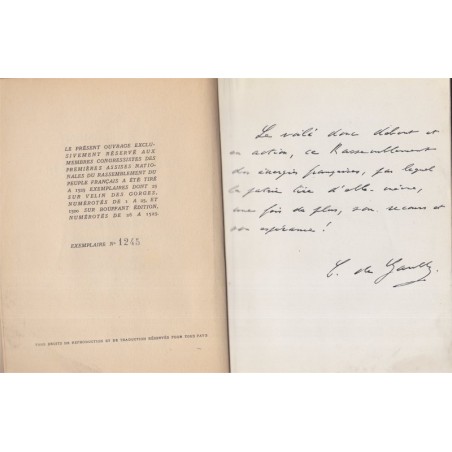 Rassemblement du Peuple Français R.P.F. Premières assises nationales, 1948 - parti politique, gaullisme, numéroté