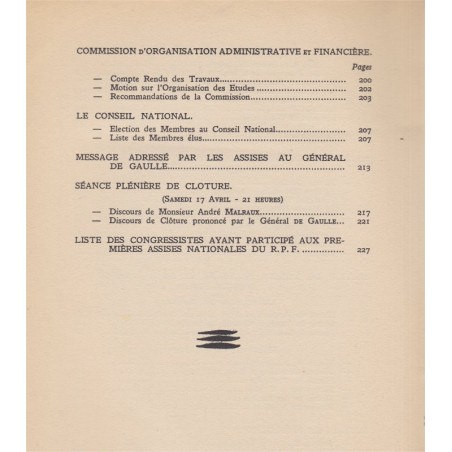 Rassemblement du Peuple Français R.P.F. Premières assises nationales, 1948 - parti politique, gaullisme, numéroté