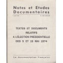 Textes et documents relatifs à l'élection présidentielle des 5 et 19 mai 1974,  1975 - profession de foi candidats 1974
