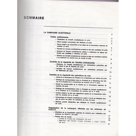 Textes et documents relatifs à l'élection présidentielle des 5 et 19 mai 1974,  1975 - profession de foi candidats 1974