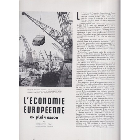 Spécial coopération économique européenne OECE, Indochine, Israël,  La Revue Française de l'élite européenne, N°77 1956