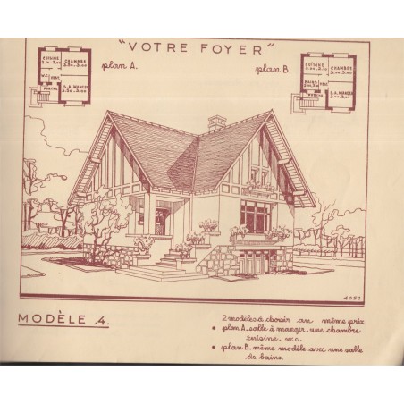 Votre foyer, entreprise de constructions, Alphonse Humbert, 1939 - catalogue publicitaire, style maisons 1940, architecture