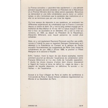 La cohabitation politique en France, Daniel Amson, 1985 - politique, droit constitutionnel