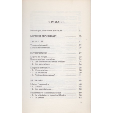 Le projet républicain, programme du Parti Républicain, 1978 -  politique Droite