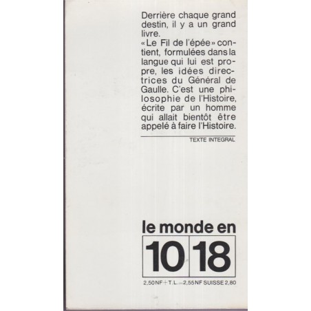 Le fil de l'épée, Charles De Gaulle, mémoires