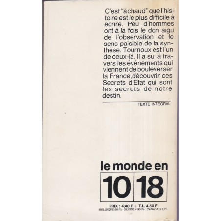 Secrets d'Etat, Jean-Raymond Tournoux, 1963 - essai politique, De Gaulle, Indochine, guerre d'Algérie