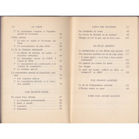 Le piège, comment lire le programme commun, Jean-Pierre Soisson, Bernard Stasi, Olivier Stirn, 1973 - critique socialistes