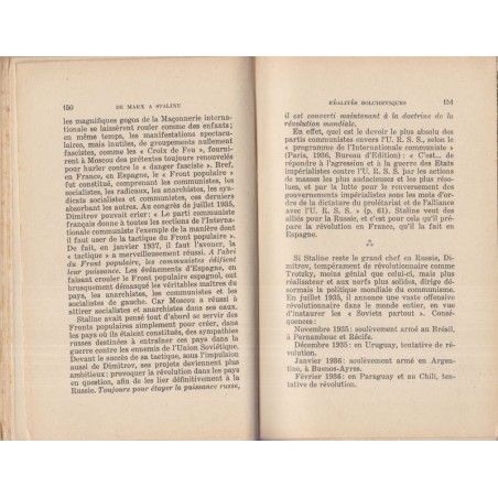 De Marx à Staline, Albert Eiselé, 1937 - critique du marxisme, communisme, U.R.S.S.