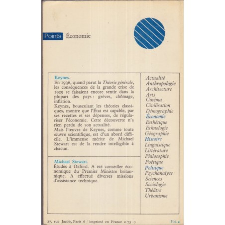 Keynes, Michael Stewart, 1973 - économie, théoriciens économistes