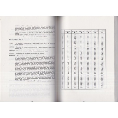 L'économie nationale aux XIXe et XXe siècle, annuaire statistique de l'économie T1, Emmanuel Chadeau, 1988 - économie française